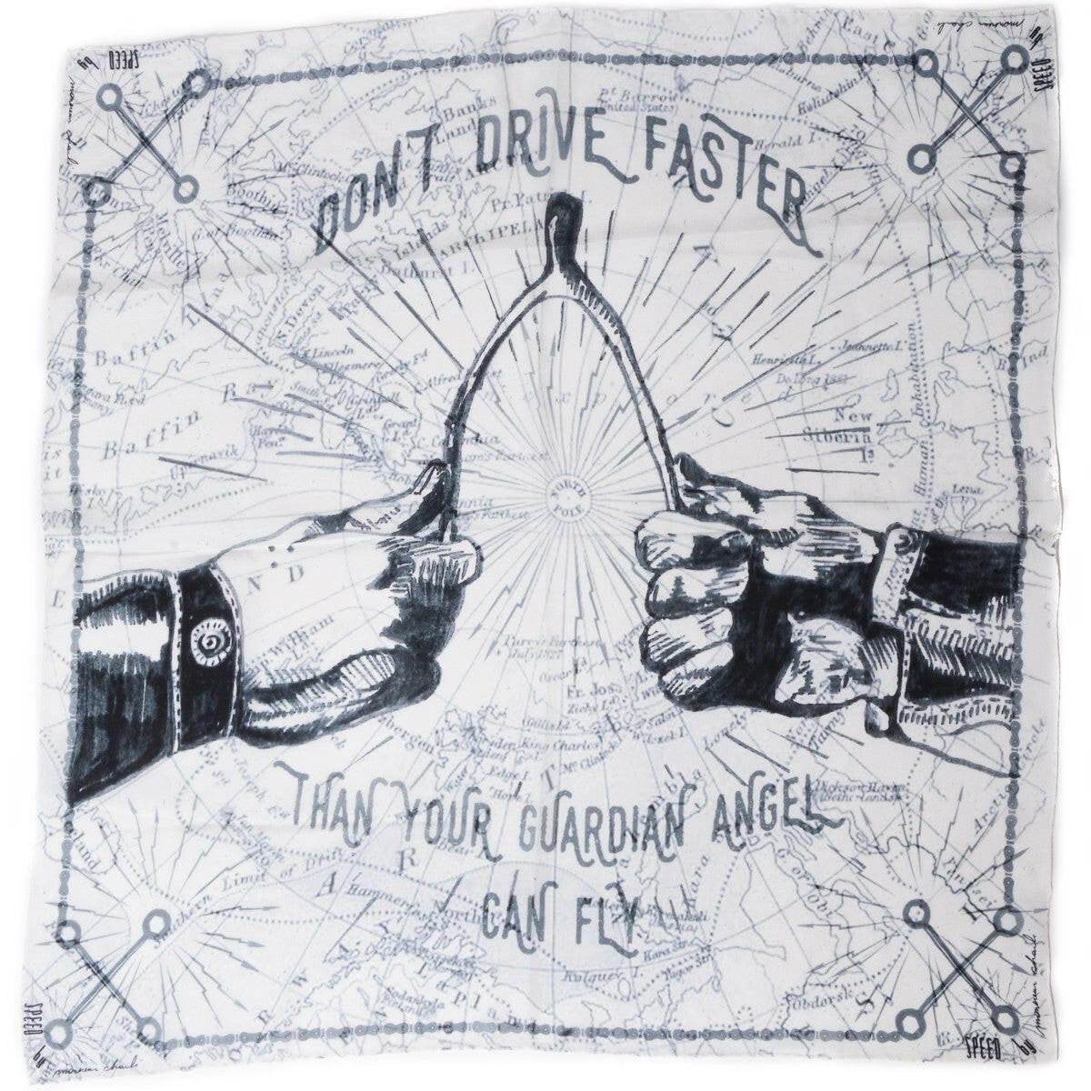 BANDANAEN COTON PORTE BONHEUR BLANC