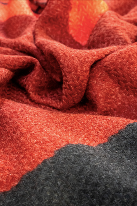 FOULARD EN LAINE GOTEBORG BORDEAUX