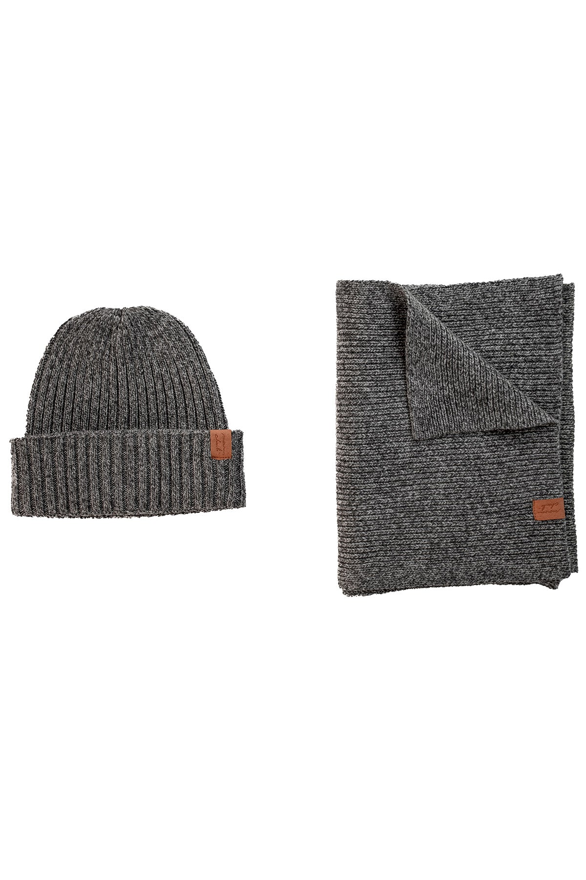 COFFRET BONNET ET ECHARPE GRIS CHINÉ