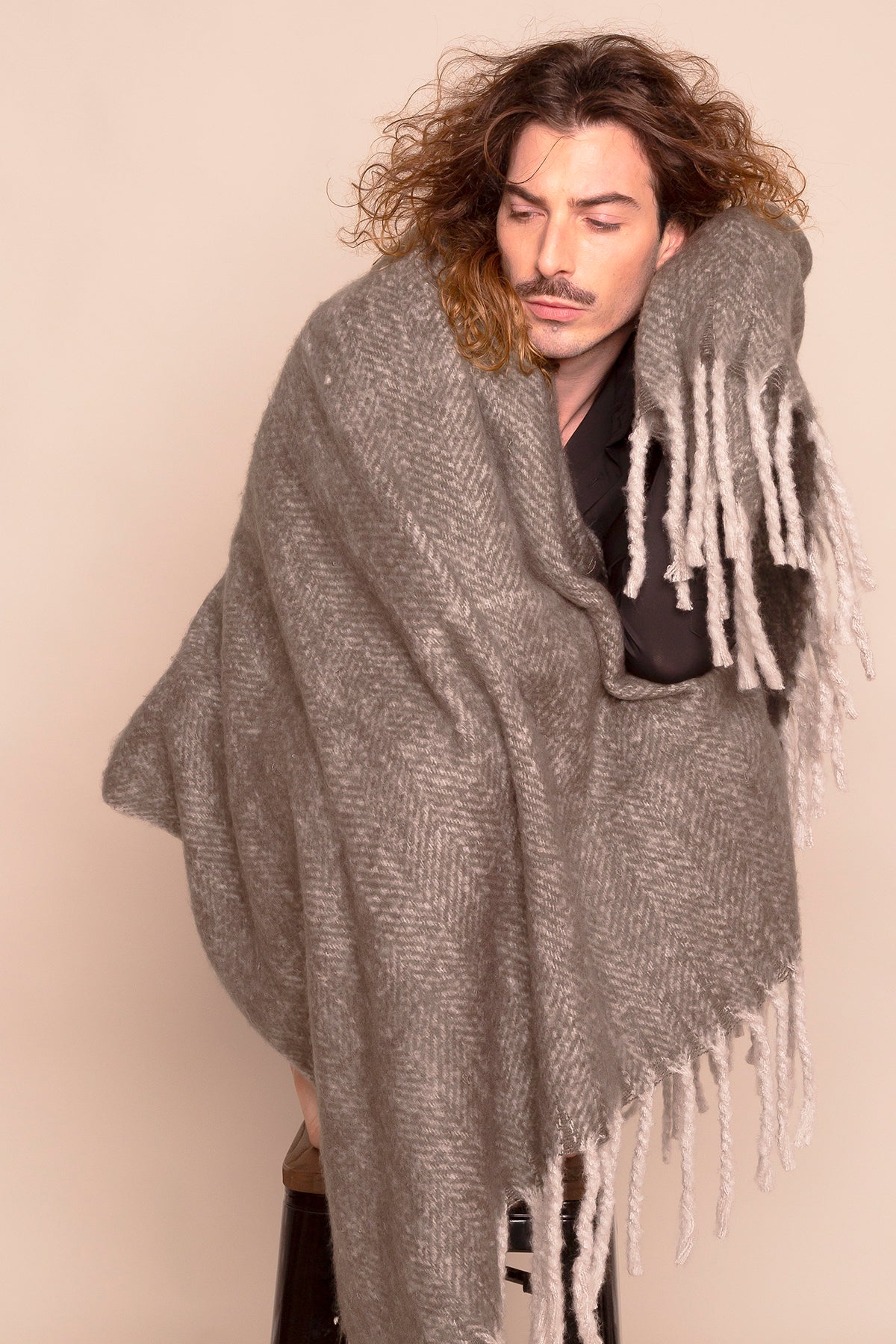 PLAID MOHAIR TOM GRIS