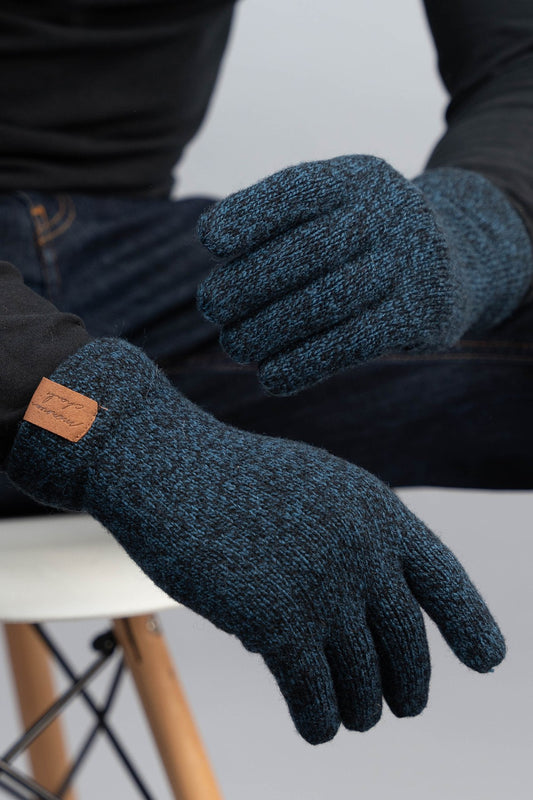 GANTS LAINE HUBERT CHINE BLEU