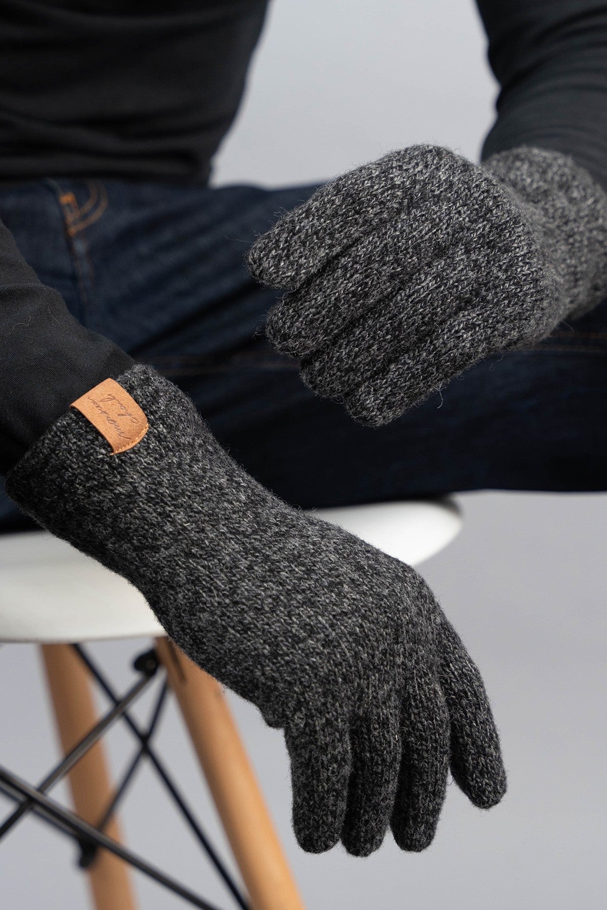 GANTS LAINE HUBERT CHINE NOIR