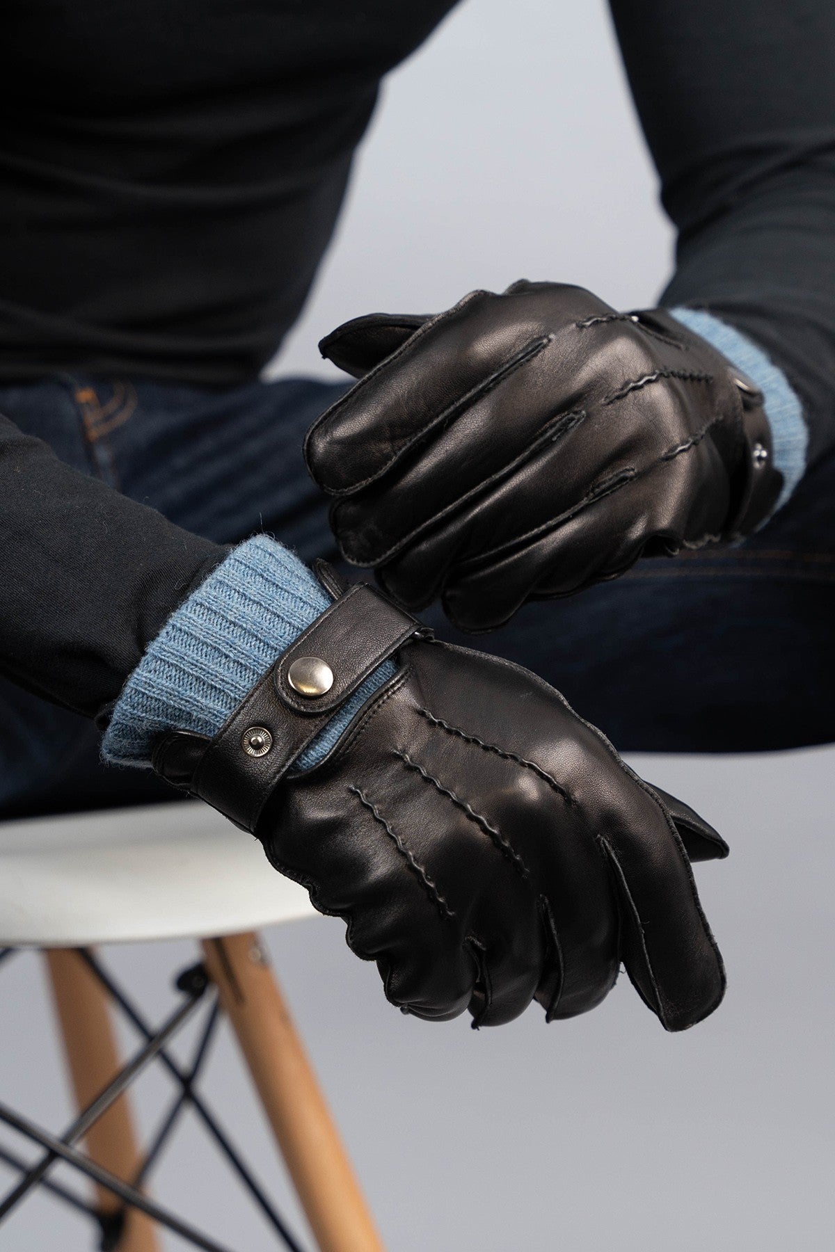 GANTS CUIR HELORY NOIR BLUESTONE