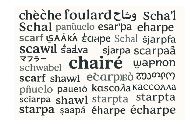le mot chèche dans plusieurs langues différentes