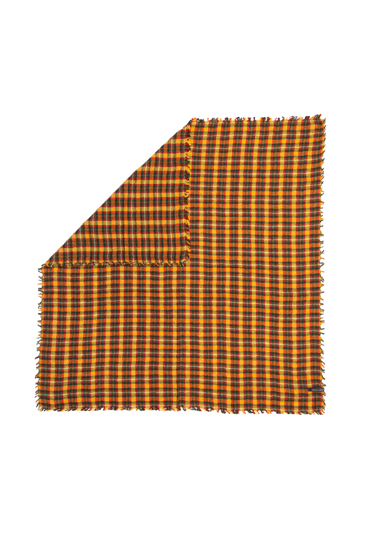 Bandana homme en laine orange à carreaux Bill - Monsieur Charli