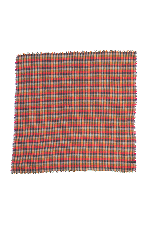 Bandana homme en laine à carreaux rouge Bill - Monsieur Charli