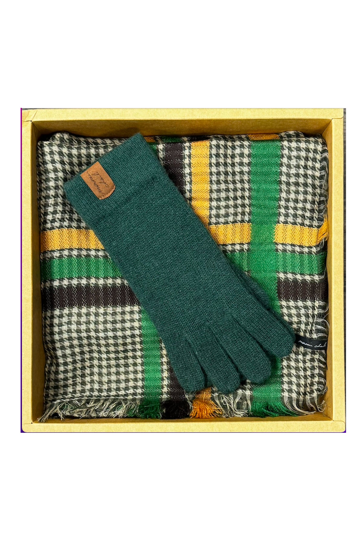 COFFRET GANTS ET ECHARPE VERT