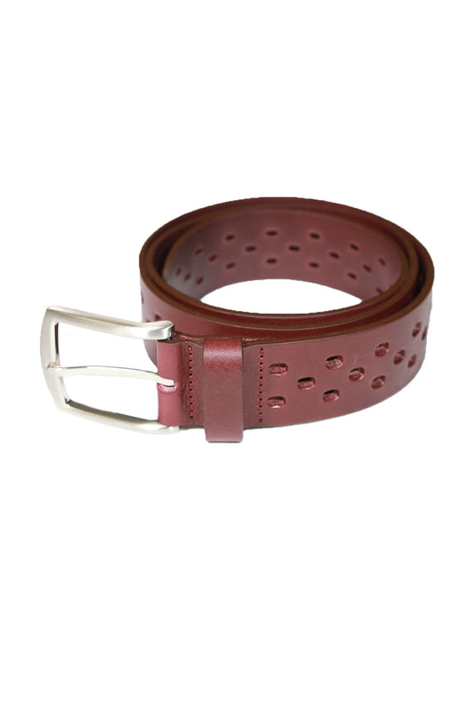 CEINTURE EN CUIR OMER BORDEAUX