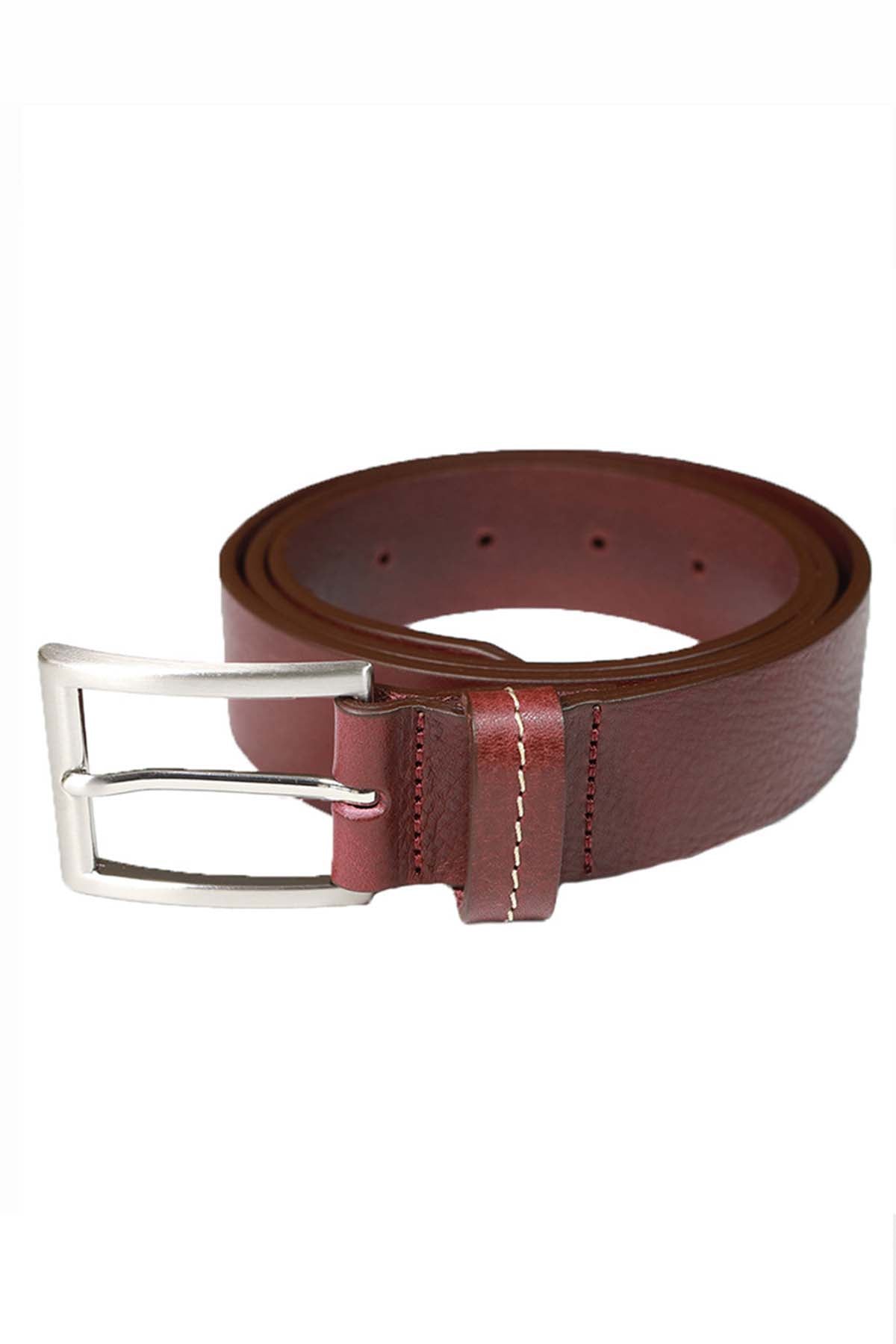 ceinture pour homme en veritable cuir coloris bordeaux 