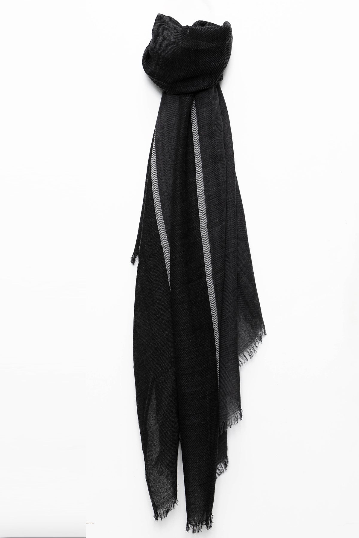 Echarpe homme en laine noire