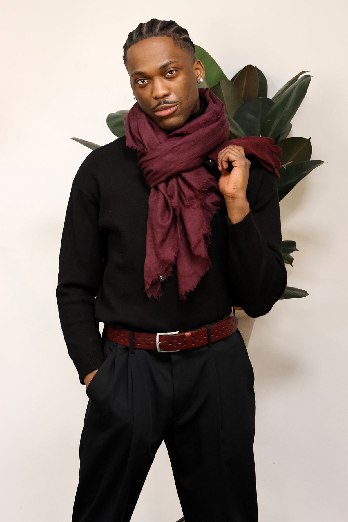 FOULARD EN LAINE RUBEN CHERRY