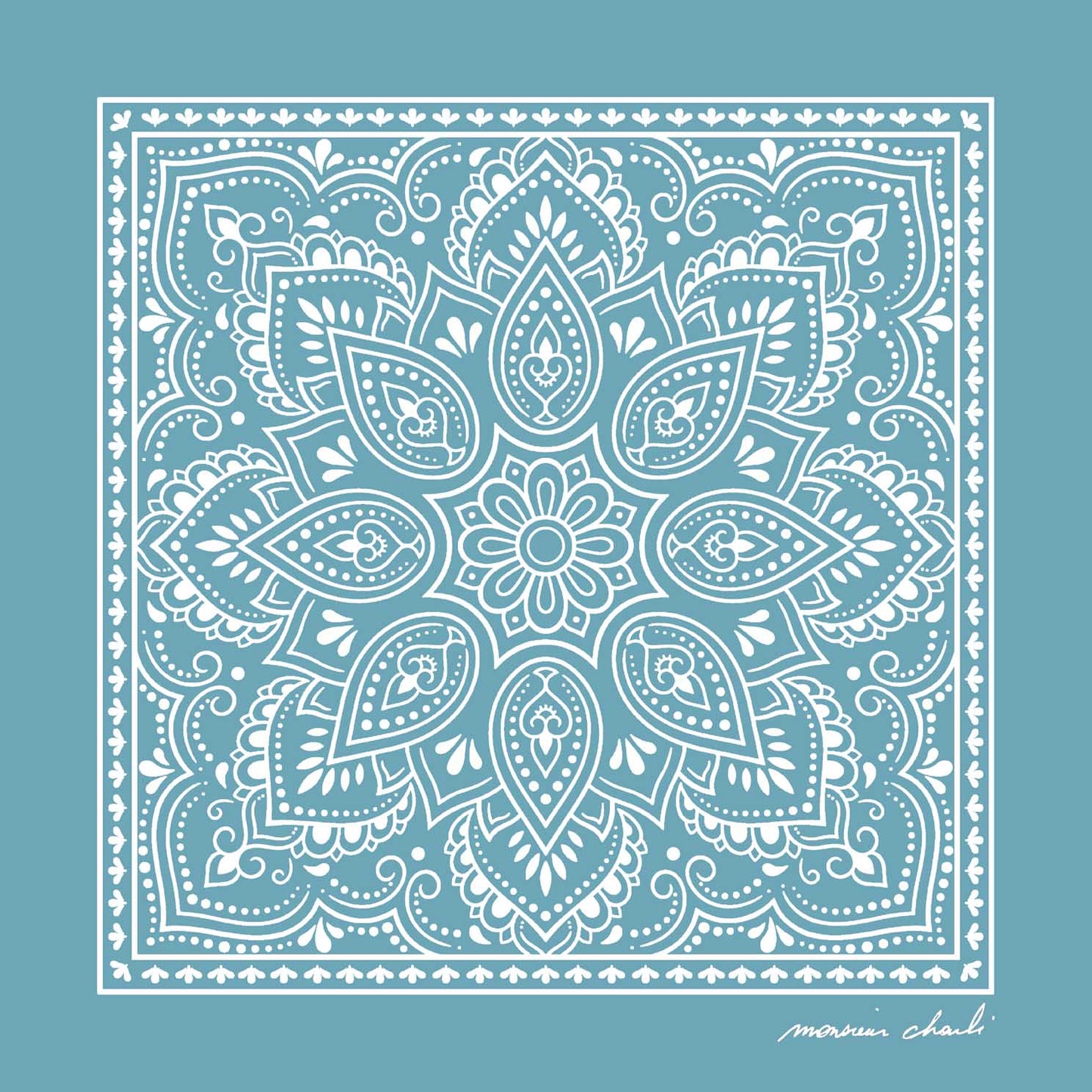 Un homme qui porte un bandana de la collection Monsieur Charli