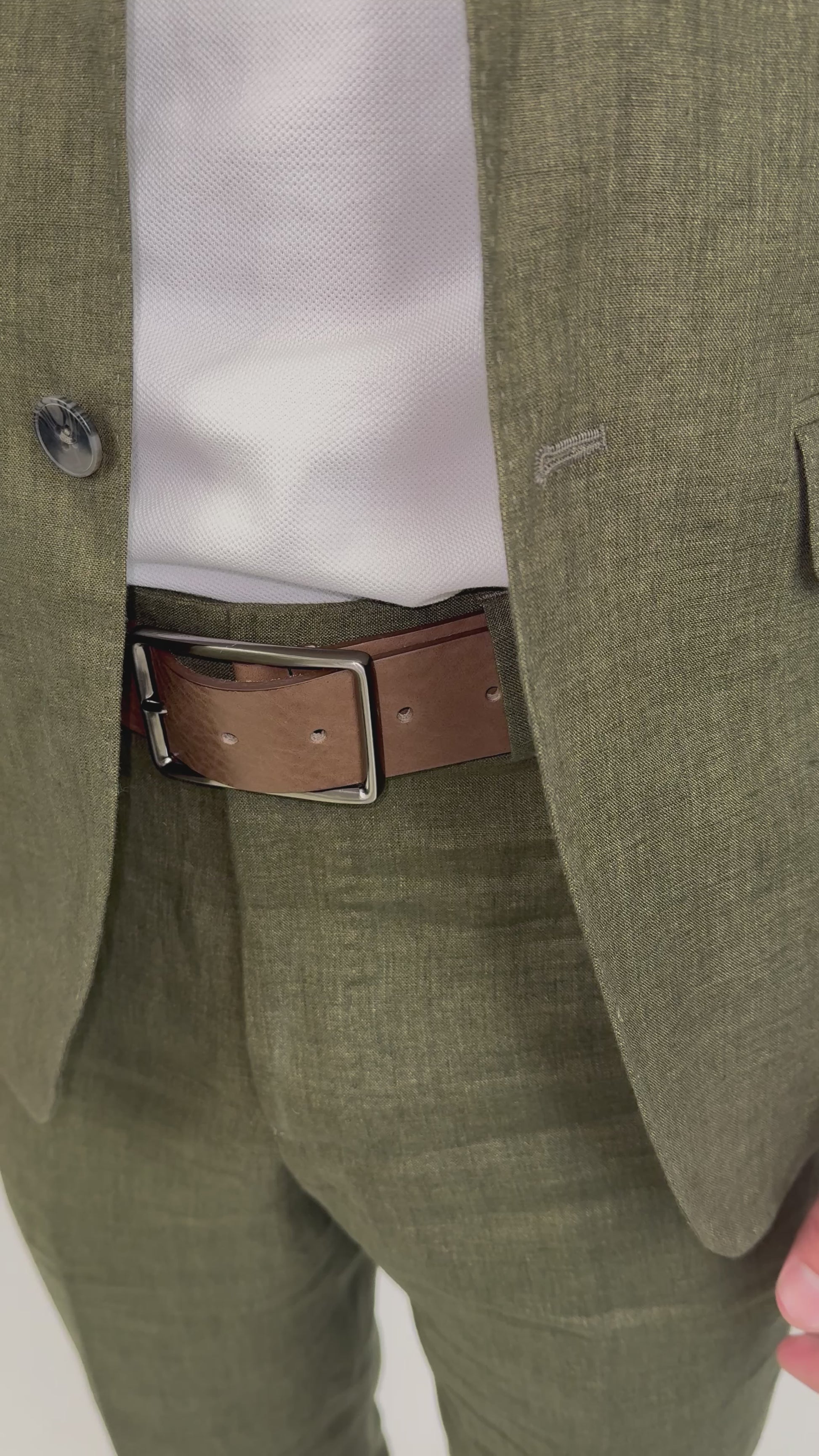 Ceinture en cuir Otelo taupe de Monsieur Charli 